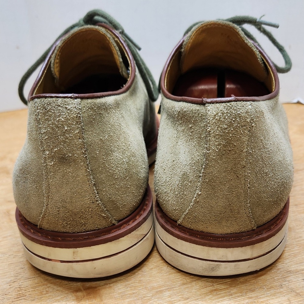 VTG Armani Collezioni Sage Green Suede Perforated WHOLECUT! Derby 44 EU US 11 - Picture 10 of 11